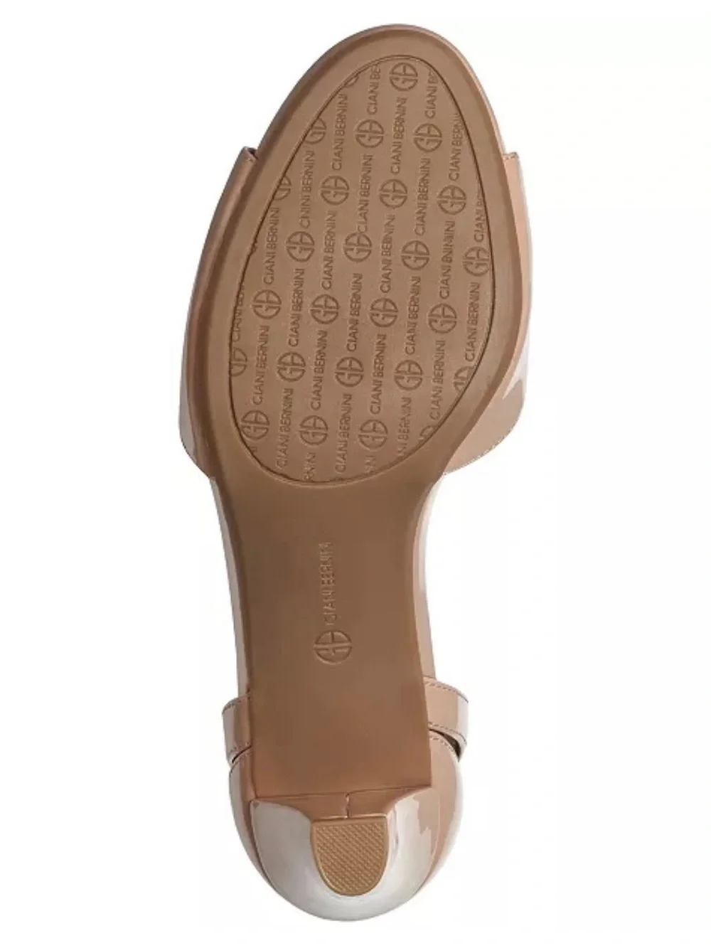 Giani Bernini Nude Patent Open-Toe Block Heel Sandals